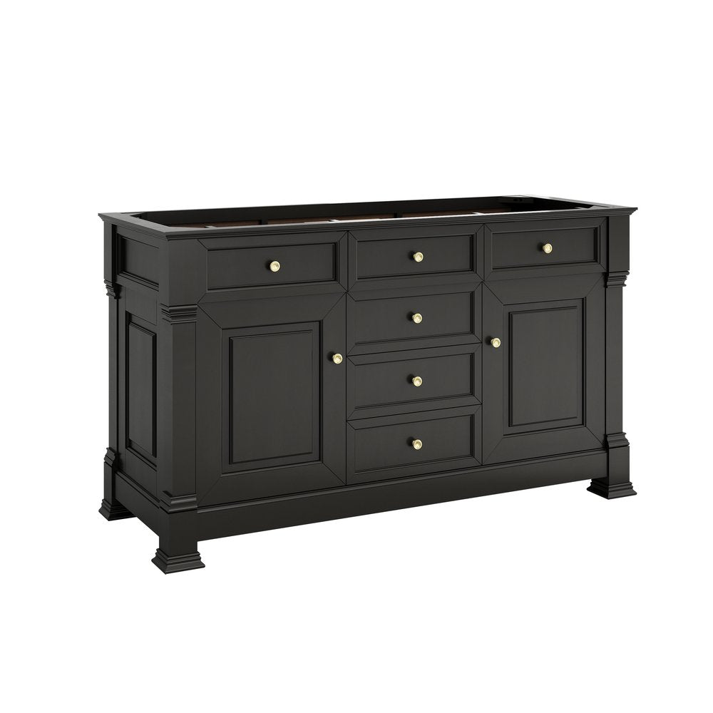 James Martin - Brookfield 60" Double Vanity, Black Onyx w/ 3 CM Parisien Bleu Silestone Top w/FreePower Wireless Charger - 547-V60D-BKO-FPBL view 3