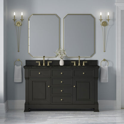 James Martin - Brookfield 60" Double Vanity, Black Onyx, w/ 3 CM Phantome Eclos Top - 547-V60D-BKO-3PHT view 3