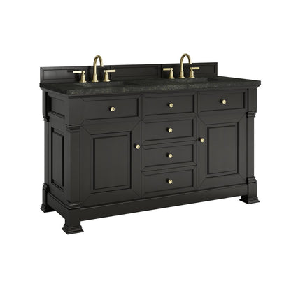 James Martin - Brookfield 60" Double Vanity, Black Onyx, w/ 3 CM Phantome Eclos Top - 547-V60D-BKO-3PHT view 9