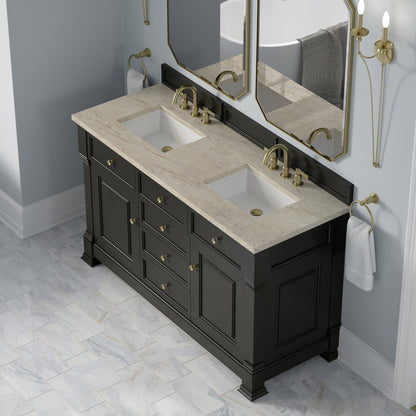James Martin - Brookfield 60" Double Vanity, Black Onyx, w/ 3 CM Tajnar Eclos Top - 547-V60D-BKO-3TJR view 7