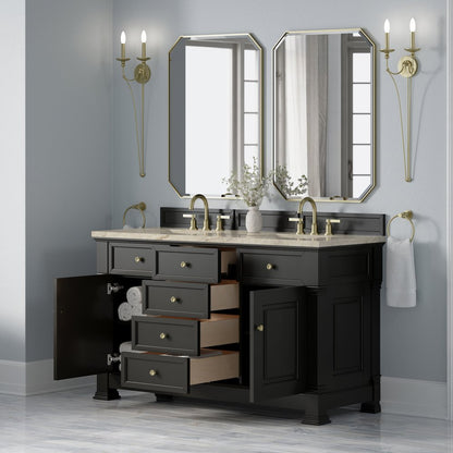 James Martin - Brookfield 60" Double Vanity, Black Onyx, w/ 3 CM Tajnar Eclos Top w/FreePower Wireless Charger - 547-V60D-BKO-FTJR view 5