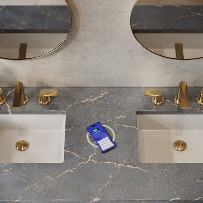 James Martin - Brookfield 60" Double Vanity, Honey Oak w/ 3 CM Parisien Bleu Silestone Top w/FreePower Wireless Charger - 547-V60D-HNO-FPBL view 2
