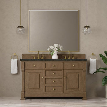 James Martin - Brookfield 60" Double Vanity, Pecan, w/ 3 CM Phantome Eclos Top - 547-V60D-PCN-3PHT view 3