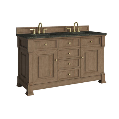 James Martin - Brookfield 60" Double Vanity, Pecan, w/ 3 CM Phantome Eclos Top - 547-V60D-PCN-3PHT view 9