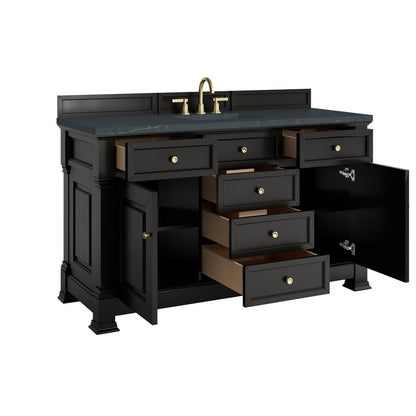 James Martin - Brookfield 60" Single Vanity, Black Onyx w/3 CM Charcoal Soapstone Silestone Top - 547-V60S-BKO-3CSP view 8