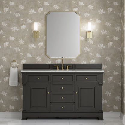 James Martin - Brookfield 60" Single Vanity, Black Onyx w/ 3 CM Ethereal Noctis Silestone Top - 547-V60S-BKO-3ENC view 3