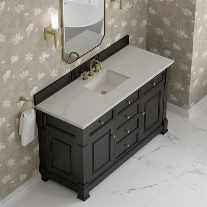 James Martin - Brookfield 60" Single Vanity, Black Onyx w/ 3 CM Lime Delight Silestone Top - 547-V60S-BKO-3LDL view 7