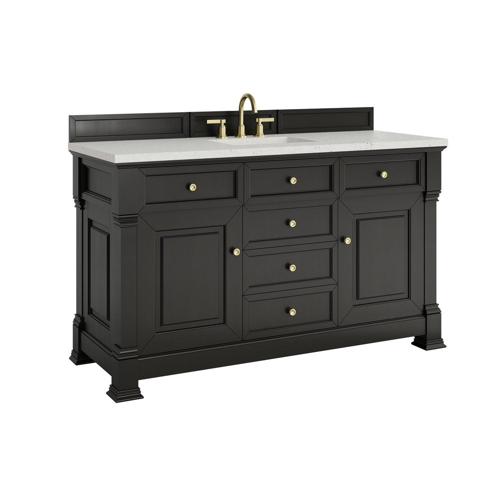 James Martin - Brookfield 60" Single Vanity, Black Onyx w/ 3 CM Lime Delight Silestone Top - 547-V60S-BKO-3LDL view 10