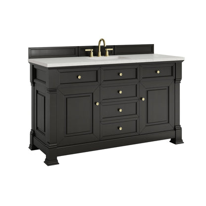 James Martin - Brookfield 60" Single Vanity, Black Onyx w/ 3 CM Lime Delight Silestone Top - 547-V60S-BKO-3LDL view 10