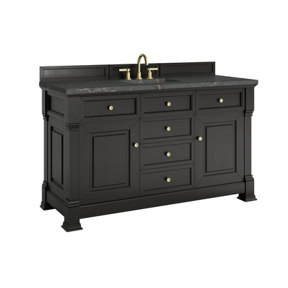 James Martin - Brookfield 60" Single Vanity, Black Onyx w/ 3 CM Parisien Bleu Silestone Top - 547-V60S-BKO-3PBL view 11