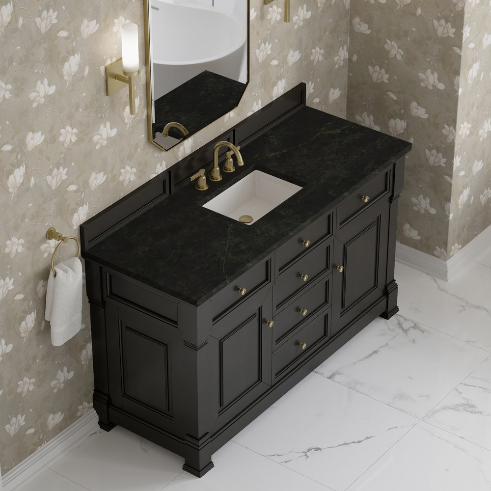 James Martin - Brookfield 60" Single Vanity, Black Onyx, w/ 3 CM Phantome Eclos Top - 547-V60S-BKO-3PHT view 7