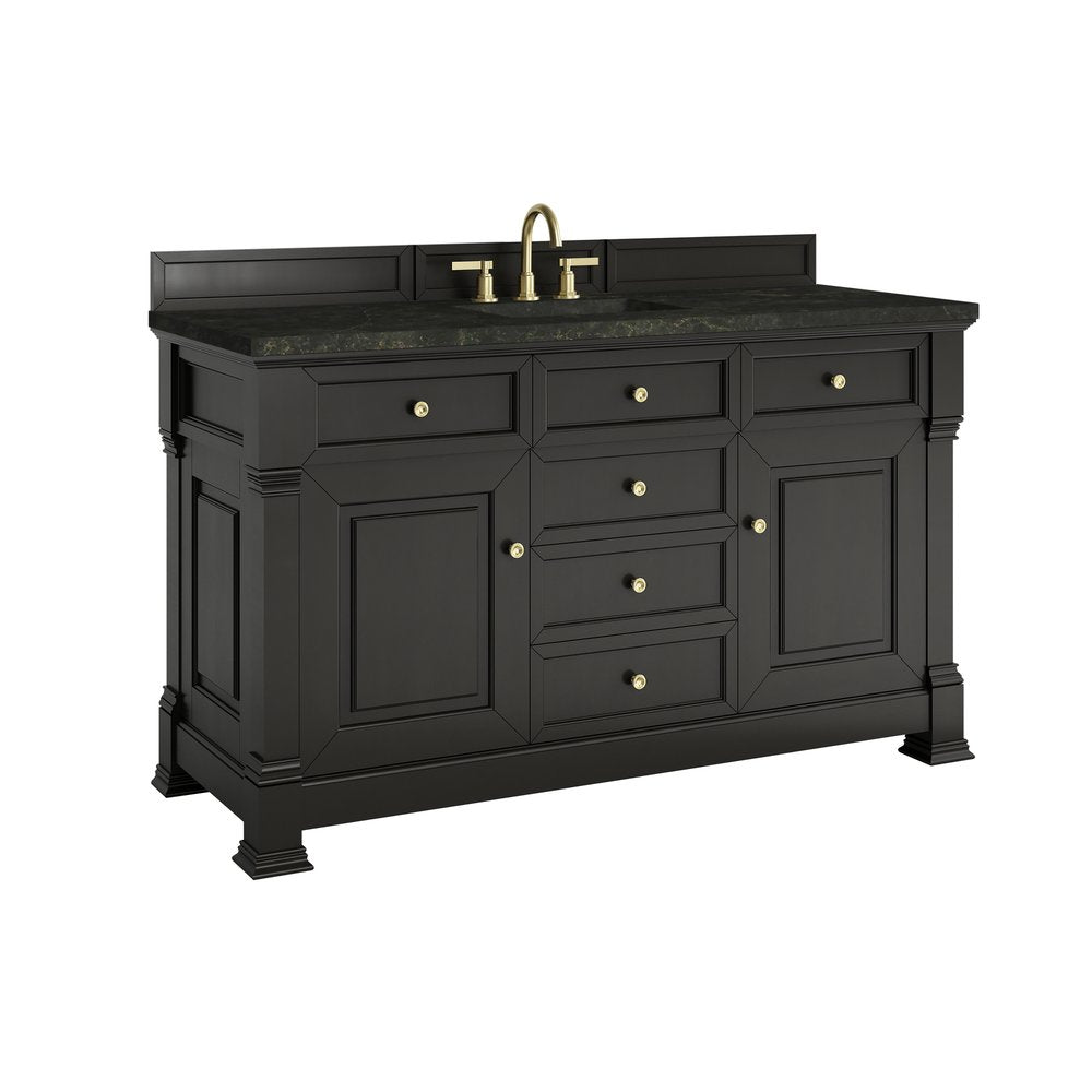 James Martin - Brookfield 60" Single Vanity, Black Onyx, w/ 3 CM Phantome Eclos Top - 547-V60S-BKO-3PHT view 9