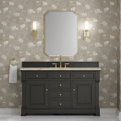 James Martin - Brookfield 60" Single Vanity, Black Onyx, w/ 3 CM Tajnar Eclos Top w/FreePower Wireless Charger - 547-V60S-BKO-FTJR view 3