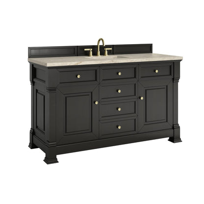 James Martin - Brookfield 60" Single Vanity, Black Onyx, w/ 3 CM Tajnar Eclos Top w/FreePower Wireless Charger - 547-V60S-BKO-FTJR view 8