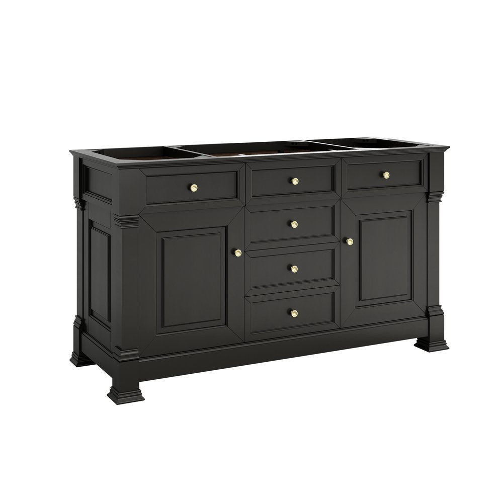 James Martin - Brookfield 60" Single Vanity, Black Onyx w/3CM Eternal Jasmine Pearl Silestone Top - 547-V60S-BKO-3EJP view 2