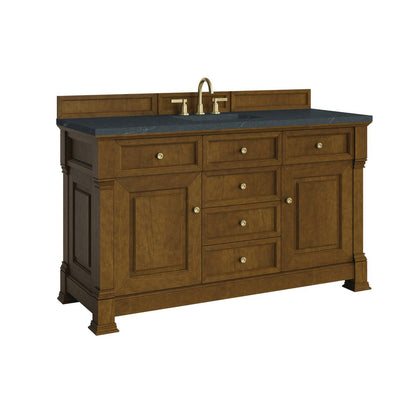 James Martin - Brookfield 60" Single Vanity, Honey Oak w/3 CM Charcoal Soapstone Silestone Top - 547-V60S-HNO-3CSP view 10