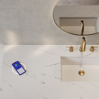 James Martin - Brookfield 60" Single Vanity, Honey Oak w/ 3 CM Ethereal Noctis Silestone Top w/ FreePower Wireless Charger - 547-V60S-HNO-FENC view 2