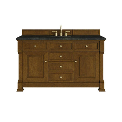 James Martin - Brookfield 60" Single Vanity, Honey Oak, w/ 3 CM Phantome Eclos Top - 547-V60S-HNO-3PHT view 1