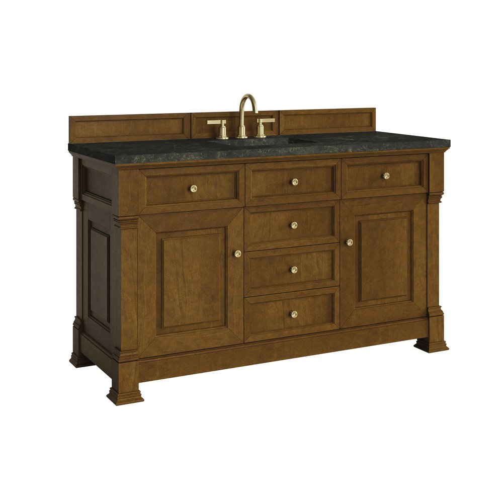 James Martin - Brookfield 60" Single Vanity, Honey Oak, w/ 3 CM Phantome Eclos Top - 547-V60S-HNO-3PHT view 9