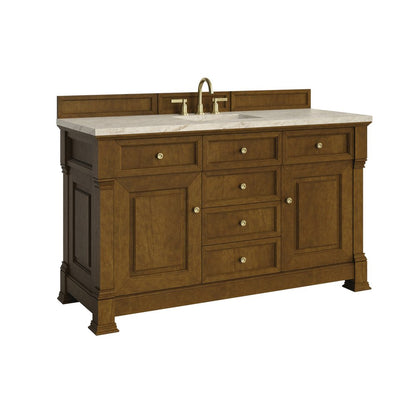 James Martin - Brookfield 60" Single Vanity, Honey Oak, w/ 3 CM Tajnar Eclos Top w/FreePower Wireless Charger - 547-V60S-HNO-FTJR view 8