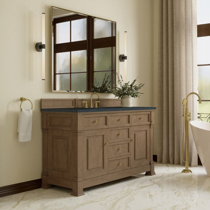 James Martin - Brookfield 60" Single Vanity, Pecan w/ 3 CM Charcoal Soapstone Silestone Top - 547-V60S-PCN-3CSP view 4