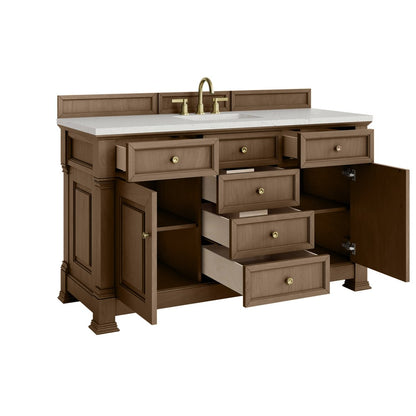 James Martin - Brookfield 60" Single Vanity, Pecan w/ 3 CM Lime Delight Silestone  Top - 547-V60S-PCN-3LDL view 8