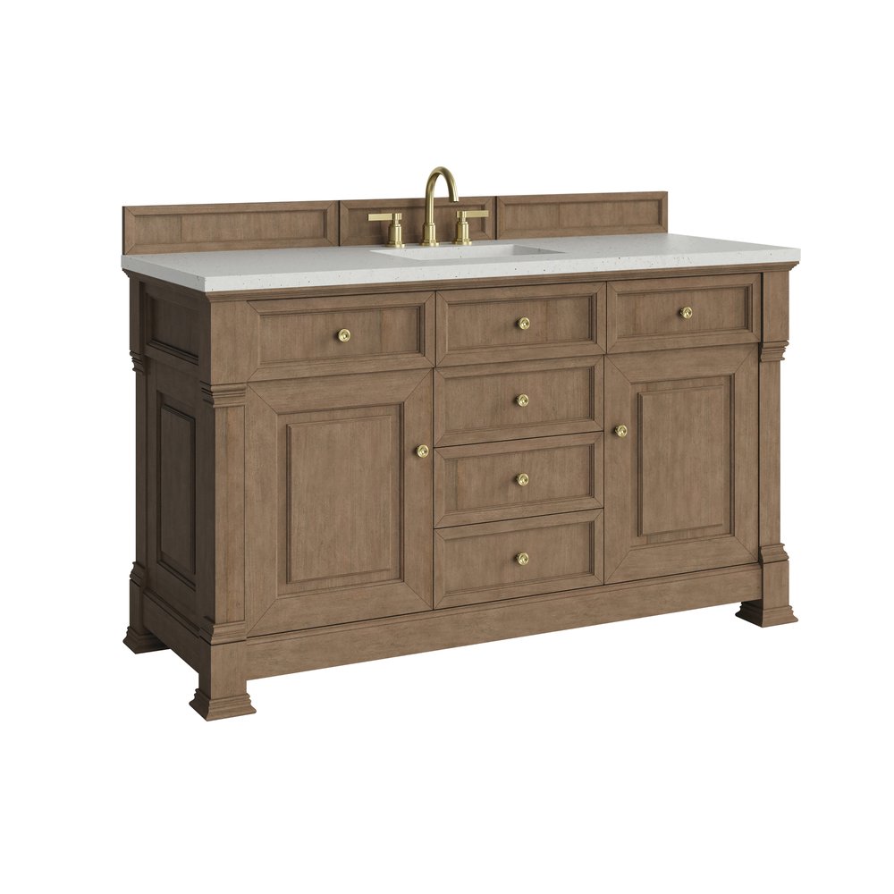 James Martin - Brookfield 60" Single Vanity, Pecan w/ 3 CM Lime Delight Silestone  Top - 547-V60S-PCN-3LDL view 10