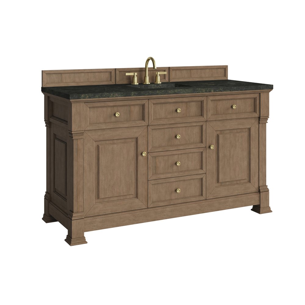 James Martin - Brookfield 60" Single Vanity, Pecan, w/ 3 CM Phantome Eclos Top - 547-V60S-PCN-3PHT view 9