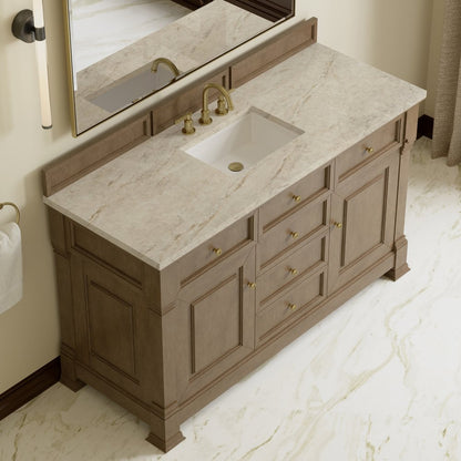 James Martin - Brookfield 60" Single Vanity, Pecan, w/ 3 CM Tajnar Eclos Top - 547-V60S-PCN-3TJR view 7