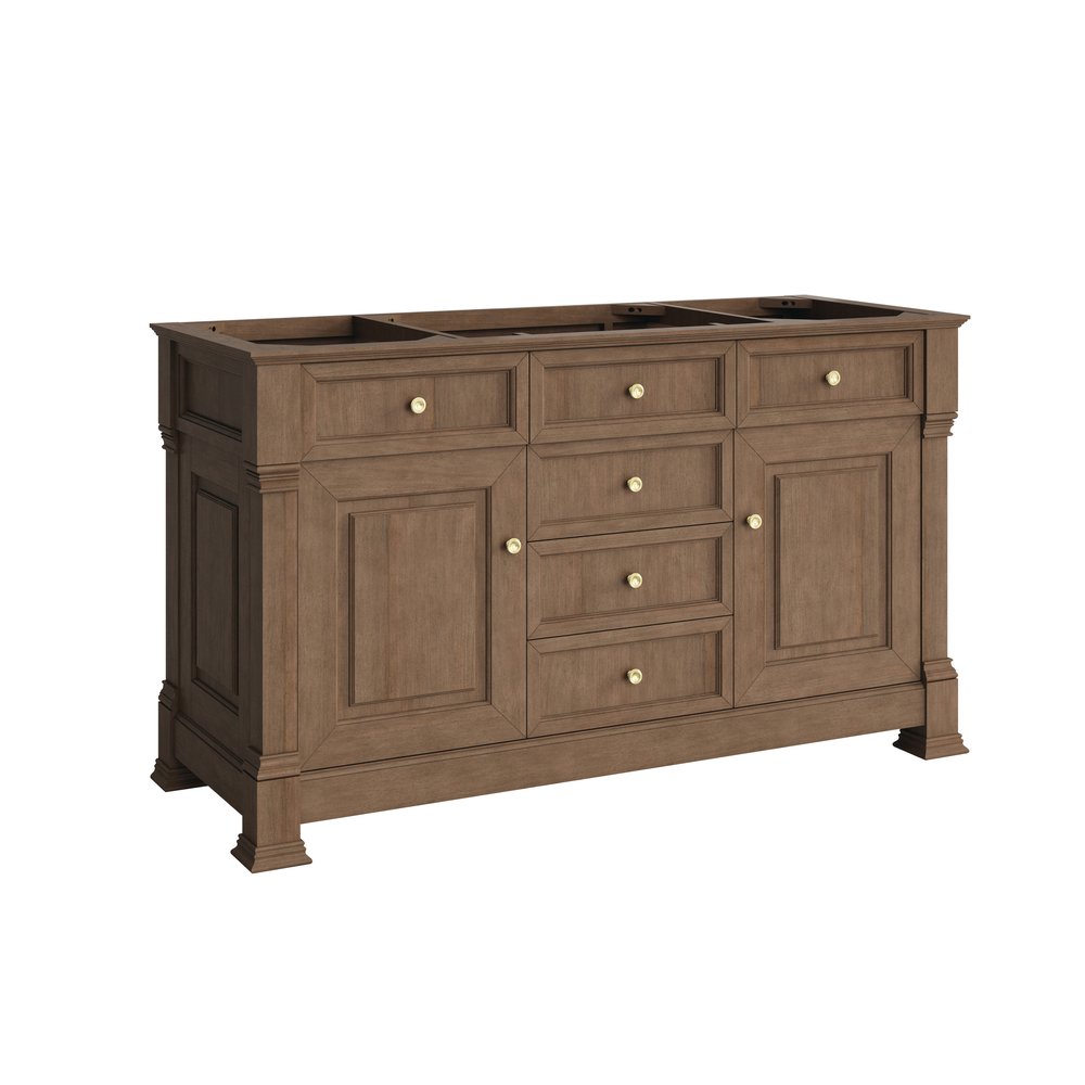 James Martin - Brookfield 60" Single Vanity, Pecan, w/ 3 CM Tajnar Eclos Top w/FreePower Wireless Charger - 547-V60S-PCN-FTJR view 2