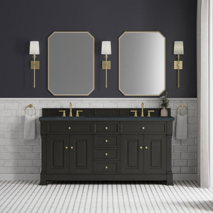 James Martin - Brookfield 72" Double Vanity, Black Onyx, w/ 3 CM Charcoal Soapstone Silestone Top - 547-V72-BKO-3CSP view 3