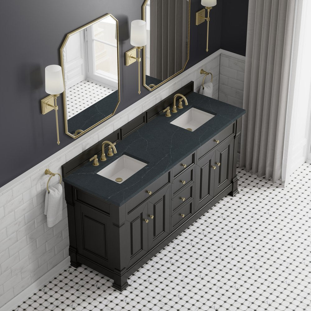 James Martin - Brookfield 72" Double Vanity, Black Onyx, w/ 3 CM Charcoal Soapstone Silestone Top - 547-V72-BKO-3CSP view 7