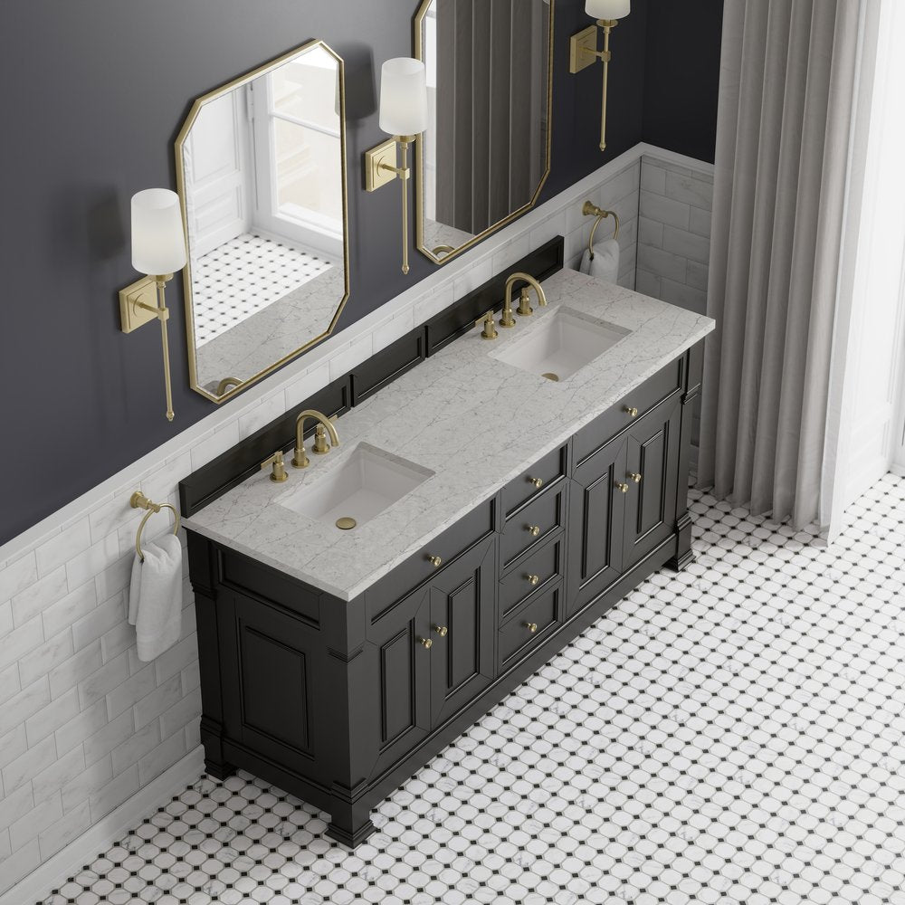 James Martin - Brookfield 72" Double Vanity, Black Onyx w/ 3 CM Eternal Jasmine Pearl Silestone Top w/ FreePower Wireless Charger - 547-V72-BKO-FEJP view 9