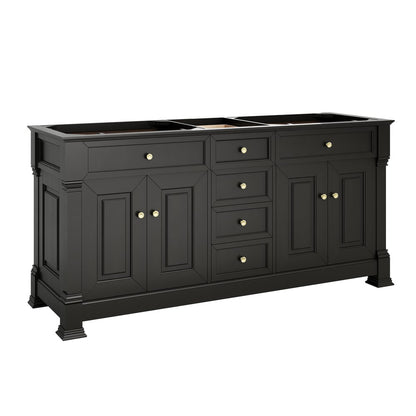 James Martin - Brookfield 72" Double Vanity, Black Onyx w/ 3 CM Ethereal Noctis Silestone Top - 547-V72-BKO-3ENC view 2