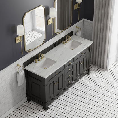 James Martin - Brookfield 72" Double Vanity, Black Onyx w/ 3 CM Ethereal Noctis Silestone Top - 547-V72-BKO-3ENC view 7