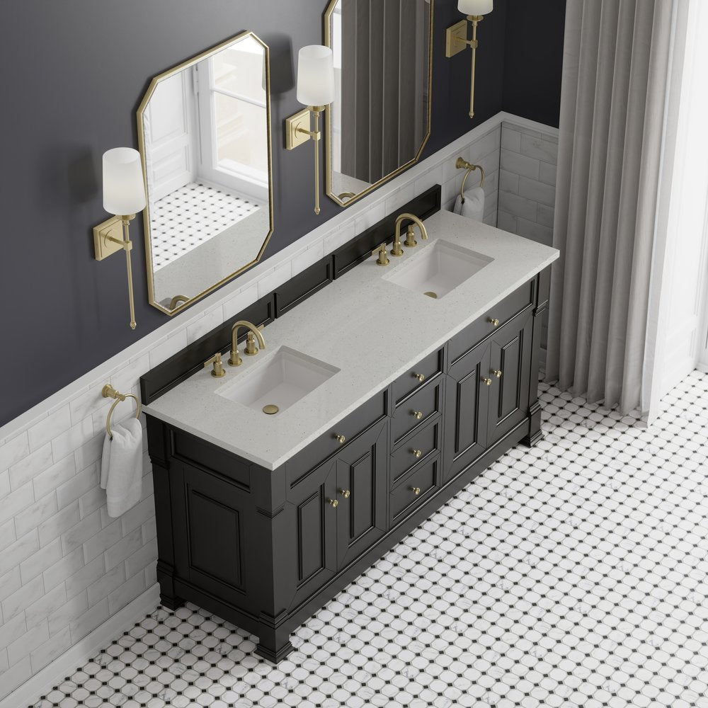 James Martin - Brookfield 72" Double Vanity, Black Onyx w/ 3 CM Lime Delight Silestone Top - 547-V72-BKO-3LDL view 7