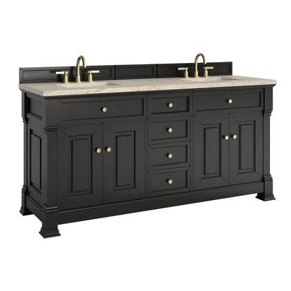 James Martin - Brookfield 72" Double Vanity, Black Onyx, w/ 3 CM Tajnar Eclos Top - 547-V72-BKO-3TJR view 9