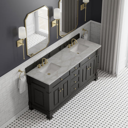 James Martin - Brookfield 72" Double Vanity, Black Onyx w/ 3 CM Victorian Silver Silestone Top - 547-V72-BKO-3VSL view 7