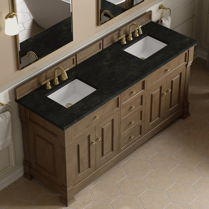 James Martin - Brookfield 72" Double Vanity, Pecan, w/ 3 CM Phantome Eclos Top - 547-V72-PCN-3PHT view 7