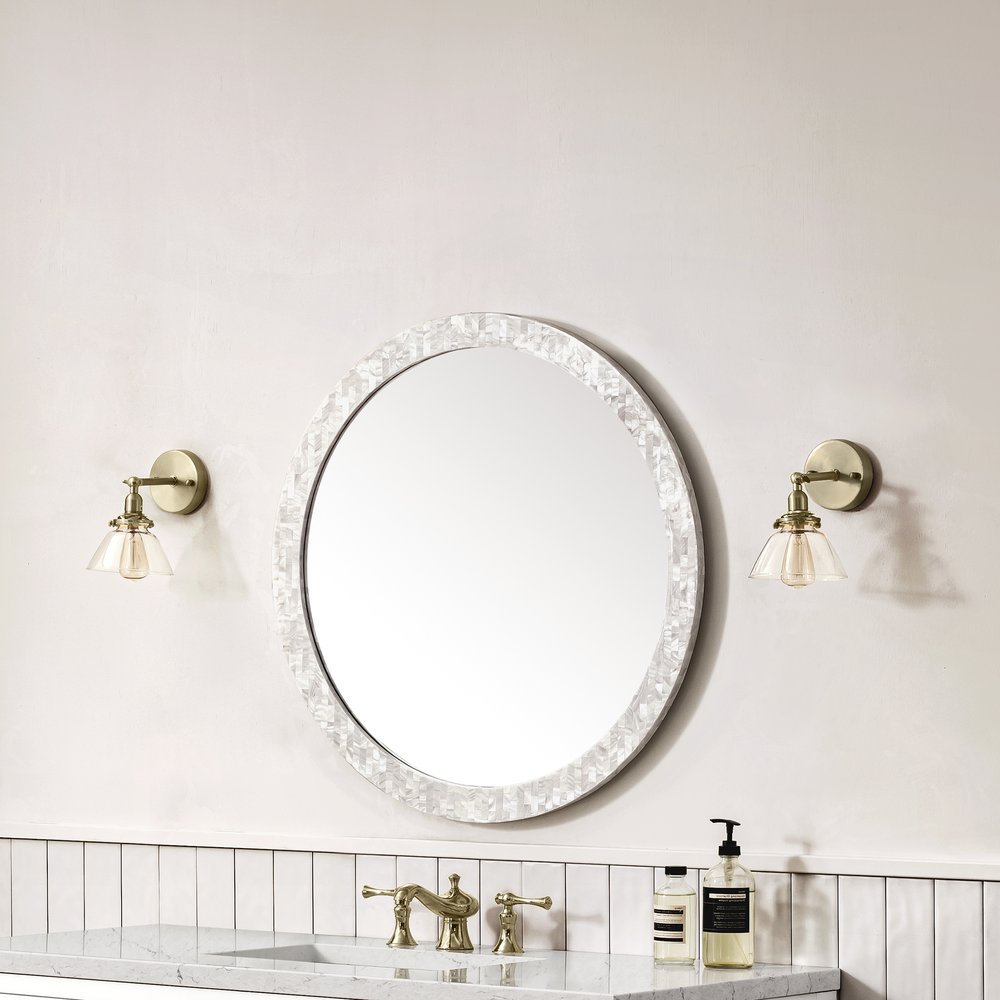 James Martin - Callie 30" Round Mirror, White Mother of Pearl - 725-MR30-MOP view 3