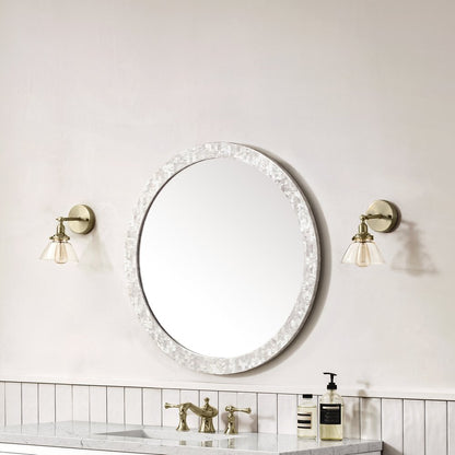 James Martin - Callie 30" Round Mirror, White Mother of Pearl - 725-MR30-MOP view 3