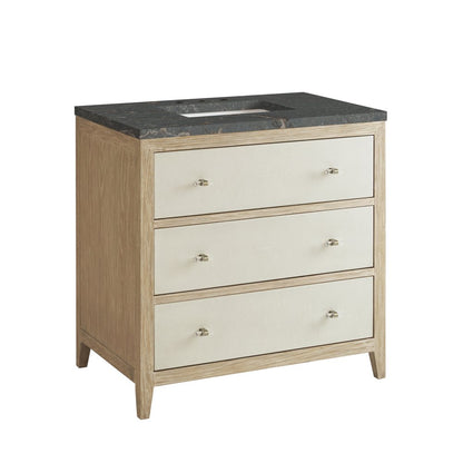 James Martin - Celeste 36" Single Vanity, Sunwashed Oak with Embossed Shagreen w/ 3 CM Parisien Bleu Silestone Top - D604-V36-SHG-3PBL view 11