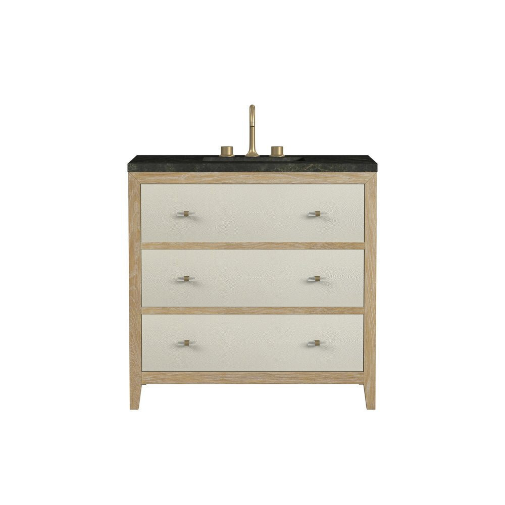 James Martin - Celeste 36" Single Vanity, Sunwashed Oak with Embossed Shagreen, w/ 3 CM Phantome Eclos Top - D604-V36-SHG-3PHT view 1