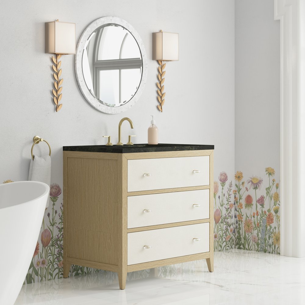 James Martin - Celeste 36" Single Vanity, Sunwashed Oak with Embossed Shagreen, w/ 3 CM Phantome Eclos Top - D604-V36-SHG-3PHT view 4