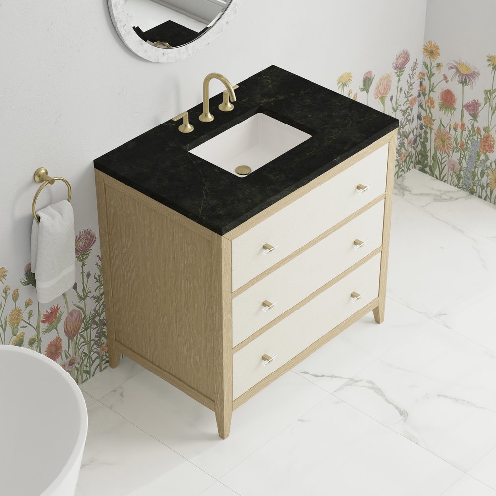 James Martin - Celeste 36" Single Vanity, Sunwashed Oak with Embossed Shagreen, w/ 3 CM Phantome Eclos Top - D604-V36-SHG-3PHT view 7