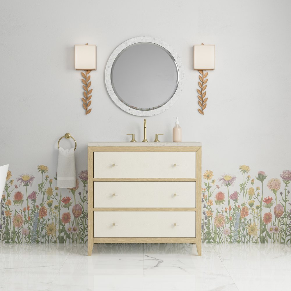 James Martin - Celeste 36" Single Vanity, Sunwashed Oak with Embossed Shagreen, w/ 3 CM Siberian Silestone Top - D604-V36-SHG-3SFR view 3