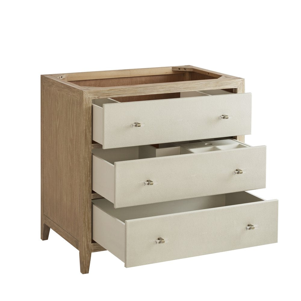 James Martin - Celeste 36" Single Vanity, Sunwashed Oak with Embossed Shagreen, w/ 3 CM Siberian Silestone Top - D604-V36-SHG-3SFR view 9