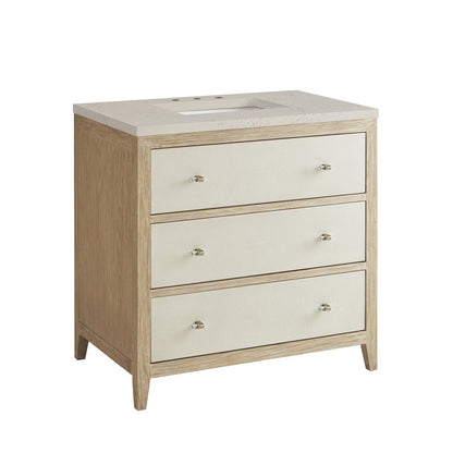 James Martin - Celeste 36" Single Vanity, Sunwashed Oak with Embossed Shagreen, w/ 3 CM Siberian Silestone Top - D604-V36-SHG-3SFR view 11