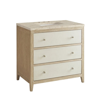 James Martin - Celeste 36" Single Vanity, Sunwashed Oak with Embossed Shagreen, w/ 3 CM Tajnar Eclos Top - D604-V36-SHG-3TJR view 11