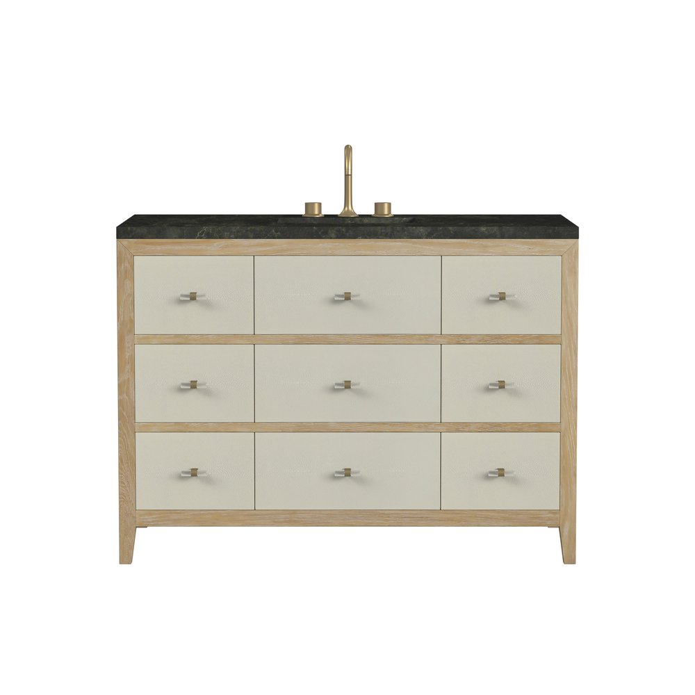 James Martin - Celeste 48" Single Vanity, Sunwashed Oak with Embossed Shagreen, w/ 3 CM Phantome Eclos Top - D604-V48-SHG-3PHT view 1